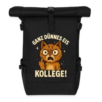 Doigt d’honneur chat lundi collègue de bureau - Sac à dos roll top - noir - Devant