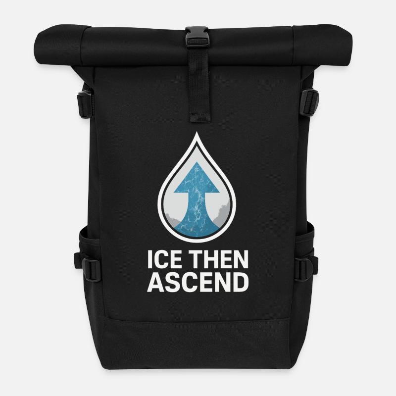 Cold showers Mental hardness Cold exposure - Roll Top Backpack - black