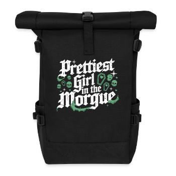 Prettiest Girl – Sarkastisches Gruftie Shirt - Rolltop Rucksack - Schwarz - Vorne