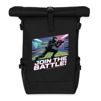LASER STÜRZE DICH IN DIE SCHLACHT - Rolltop Rucksack - Schwarz - Vorne
