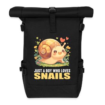 Snails Snail - Roll Top Backpack - black - Front
