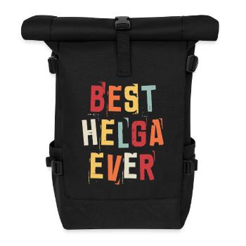 Best Helga Ever Retro First Name Text Saying - Roll Top Backpack - black - Front