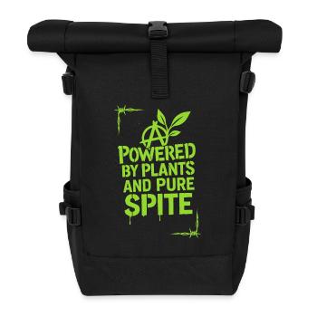 Vegan Punk Rebel Vegan Vegan Anarchist Vegan - Roll Top Backpack - black - Front