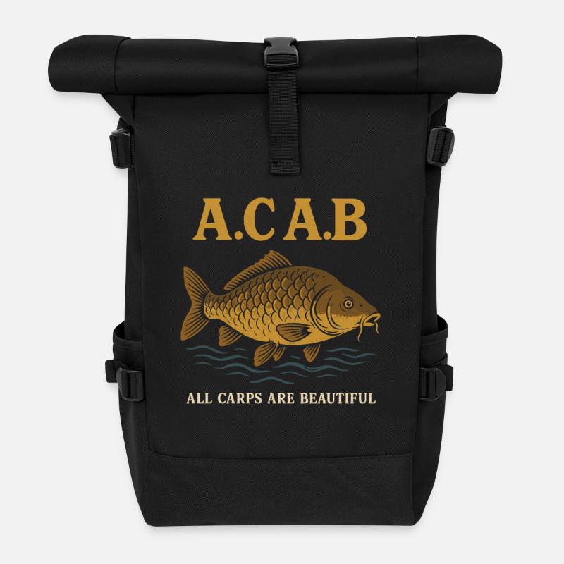 A.C.A.B – All Carps Are Beautiful - Rolltop Rucksack - Schwarz