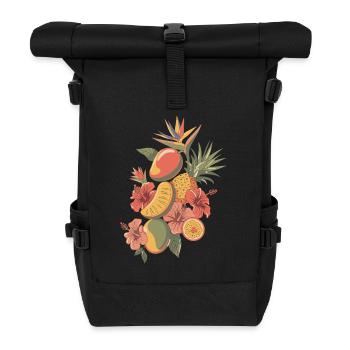 Exotic Fruits and Flowers Arrangement - Roll Top Backpack - black - Front