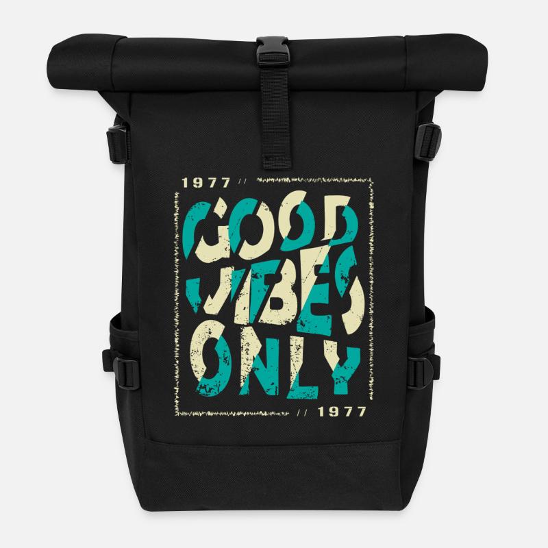 1977 Birthday 1977 Vintage 1977 Gift 1977 - Roll Top Backpack - black