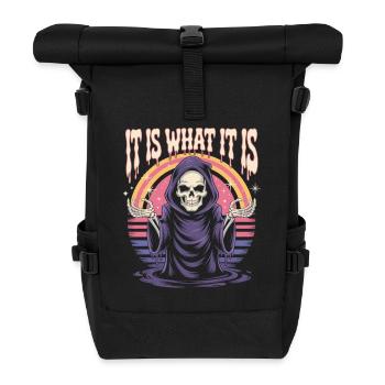Sensenmann Retro Spruch Shirt - Rolltop Rucksack - Schwarz - Vorne