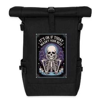 Skeleton Tarot Shirt – It's Okay - Roll Top Backpack - black - Front