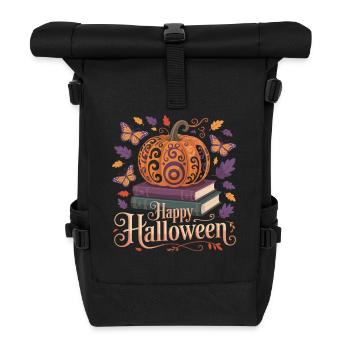 Magischer Kürbis zu Halloween - Rolltop Rucksack - Schwarz - Vorne