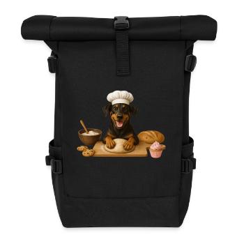 Doberman Pâtisserie Biscuits - Sac à dos roll top - noir - Devant