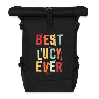 Best Lucy Ever Retro First Name Text Saying - Roll Top Backpack - black - Front