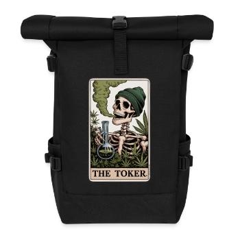 The Toker Hanf T-Shirt - Rolltop Rucksack - Schwarz - Vorne