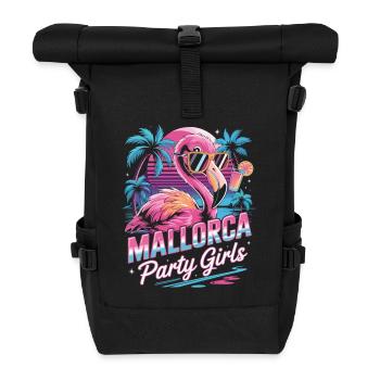 Mallorca Party Girls Flamingo Shirt - Roll Top Backpack - black - Front