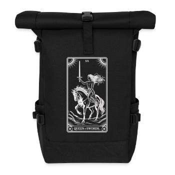 Queen of Swords Tarot Card - Roll Top Backpack - black - Front