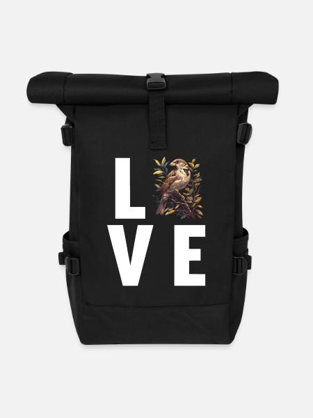 Spatzen Spatz - Rolltop Rucksack - Schwarz