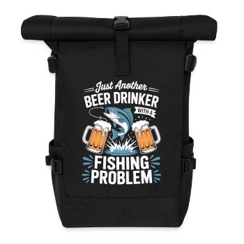 Fishing and Beer Saying - Roll Top Backpack - black - Front