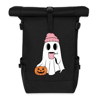 Mignon fantôme buvant du café enthousiaste - Sac à dos roll top - noir - Devant
