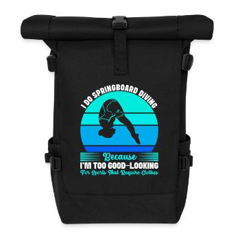 Diving diving board - Roll Top Backpack - black - Front