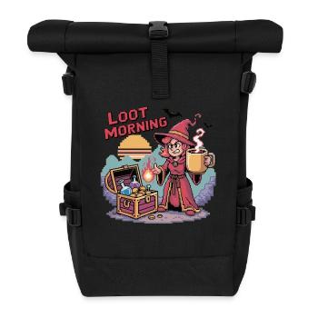 Kaffeetasse Zauberin Loot Morning Gamer Girl - Rolltop Rucksack - Schwarz - Vorne