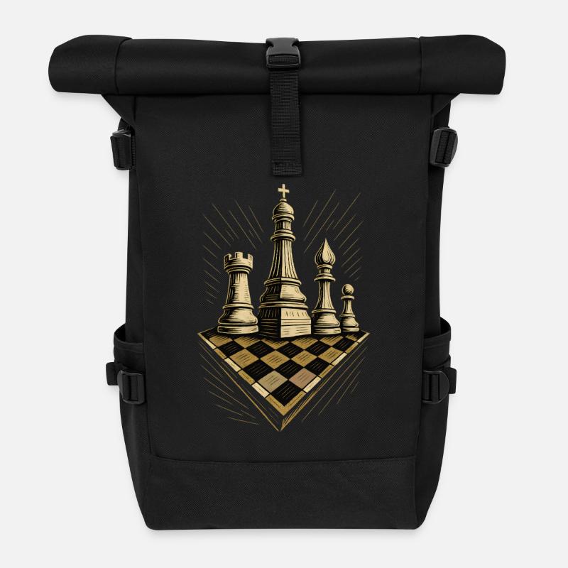 Joueur d’échecs Jeu de société Pièces d’échecs - Sac à dos roll top - noir