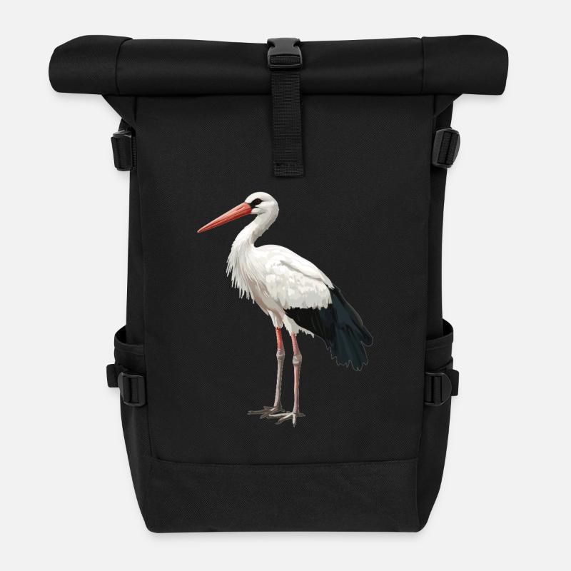 Störche Storch - Rolltop Rucksack - Schwarz