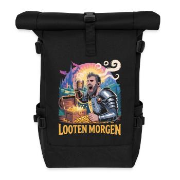RPG Looting Morning Coffee T-Shirt - Roll Top Backpack - black - Front