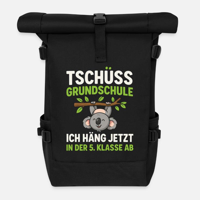 Tschüss Grundschule Koala 5. Klasse - Rolltop Rucksack - Schwarz