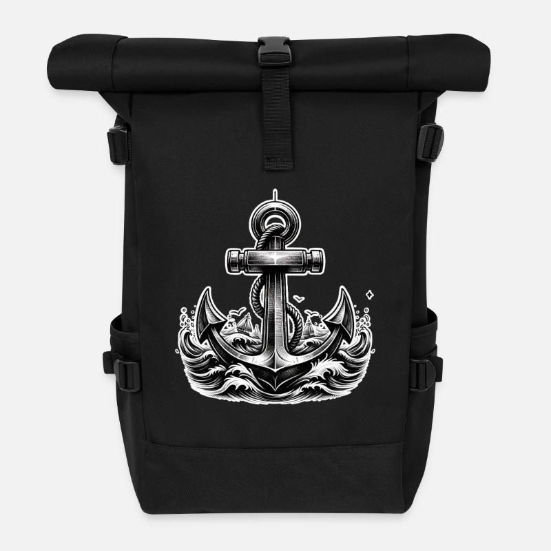 Ancre - Sac à dos roll top - noir