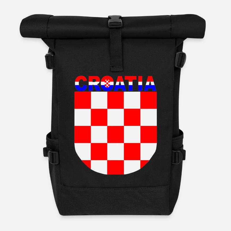 croatia grb S3 color - Rolltop Rucksack - Schwarz