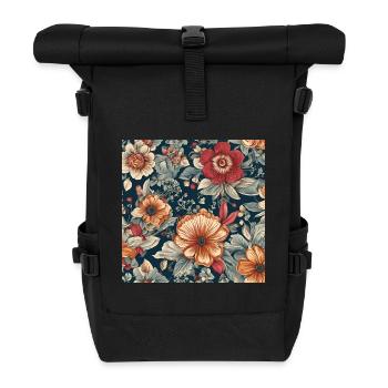 Flower Life - Rolltop Rucksack - Schwarz - Vorne