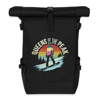 Queens of the Peak - Snowboard Art - Roll Top Backpack - black - Front