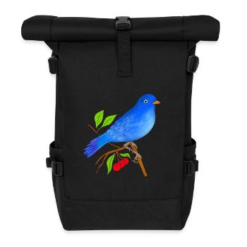 Oiseau bleu - Sac à dos roll top - noir - Devant