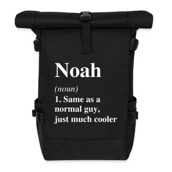 Noah Definition Cooler Name Spruch Geschenk - Rolltop Rucksack - Schwarz - Vorne