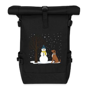 Weihnachtsbaum Christbaum Weihnachten - Rolltop Rucksack - Schwarz - Vorne