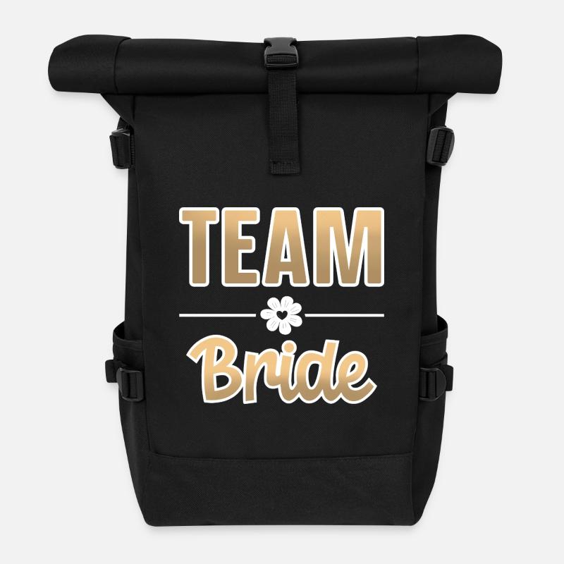 Team Braut JGA Junggesellin - Rolltop Rucksack - Schwarz
