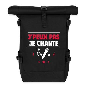 je chante,toujours en musique,chanteuse,chanteur - Sac à dos roll top - noir - Devant