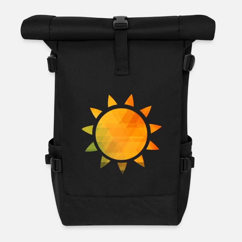 Sonne - Rolltop Rucksack - Schwarz
