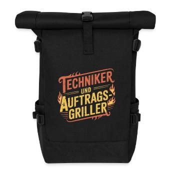 Techniker und Auftragsgriller - Rolltop Rucksack - Schwarz - Vorne