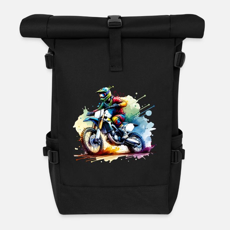 Motocross - Rolltop Rucksack - Schwarz