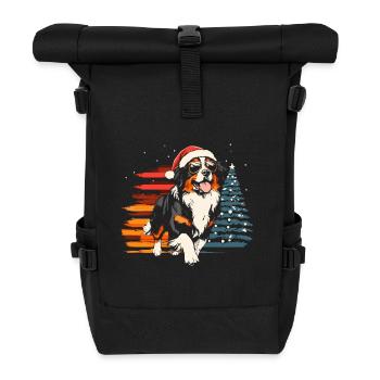 Cooler Berner Sennenhund Weihnachten - Rolltop Rucksack - Schwarz - Vorne