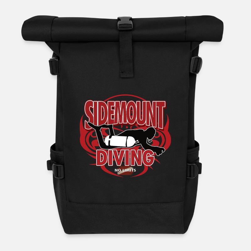 Sidemount Diving Cave Diving No Limit - Roll Top Backpack - black