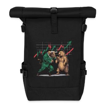 Bulls and Bear Market Stocks Memes Stonks Business Administration - Roll Top Backpack - black - Front