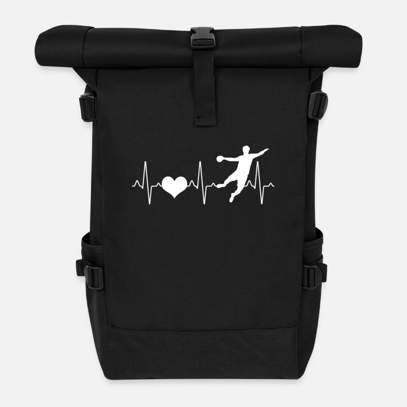 Handball Herzschlag - Rolltop Rucksack - Schwarz