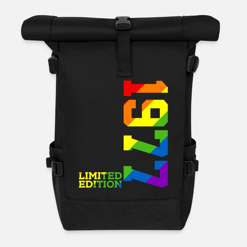 LGBTQ 1977 REGENBOGEN QUEER 49. GEBURTSTAG PRIDE - Rolltop Rucksack - Schwarz