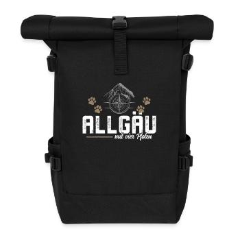 Wandern mit Hund im Allgäu - Rolltop Rucksack - Schwarz - Vorne