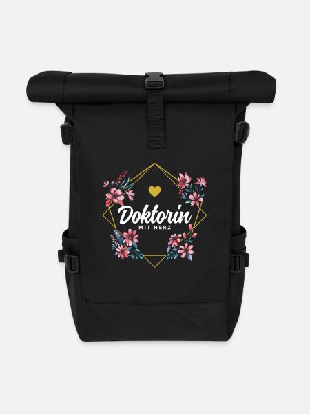 Doktorin mit Herz - Rolltop Rucksack - Schwarz
