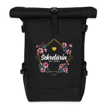 Sekretärin mit Herz - Rolltop Rucksack - Schwarz - Vorne