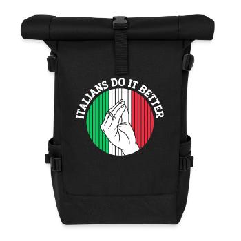 Italian Italy Funny Saying Gift Idea - Roll Top Backpack - black - Front