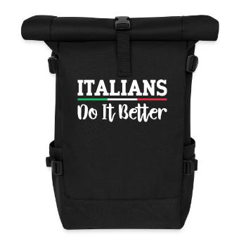 Italian Italy Funny Saying Gift Idea - Roll Top Backpack - black - Front