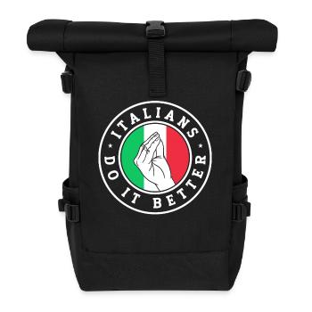 Italian Italy Funny Saying Gift Idea - Roll Top Backpack - black - Front
